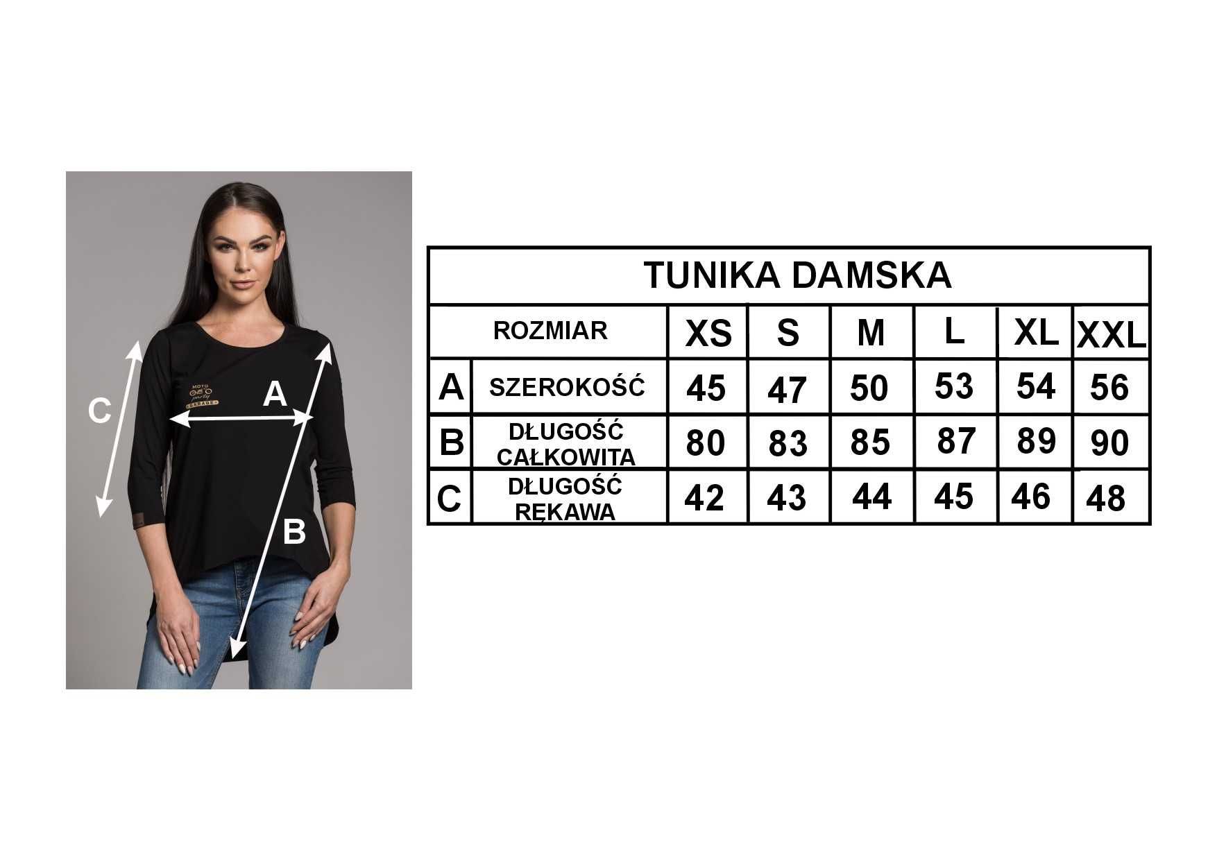 MOTO PARTY Tunika damska dwie róże moto rozmiar XL