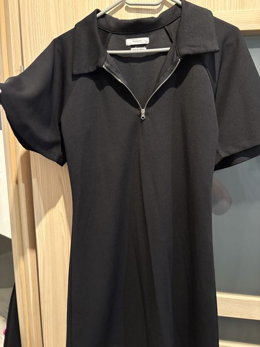 Czarna piękna sukienka tunika Reserved s Rozm 36/40 dekolt suwak