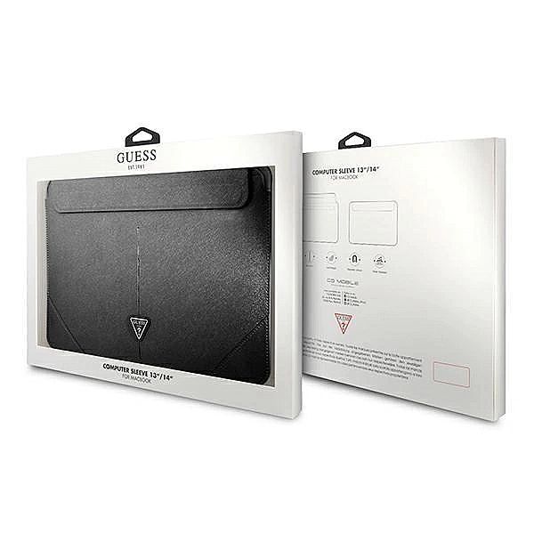 Pokrowiec Guess Saffiano Triangle Logo na laptopa 14'' - czarny