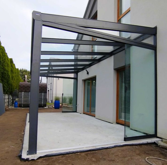 Ogród zimowy SZKLANY Zabudowa tarasu 506x300 Cena z Montażem