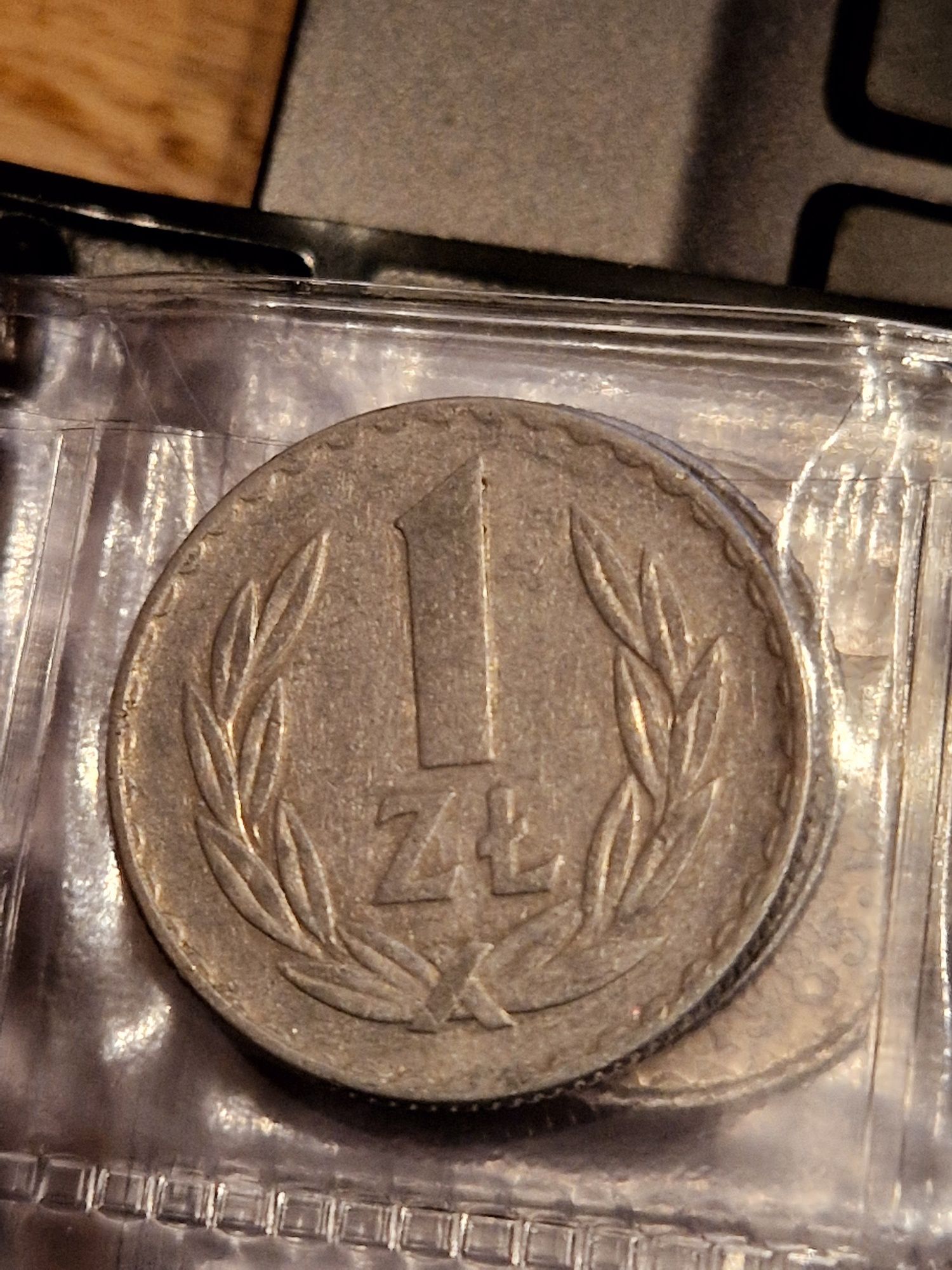 Moneta 1 złoty z 1974 ze znakiem mennicy aluminium