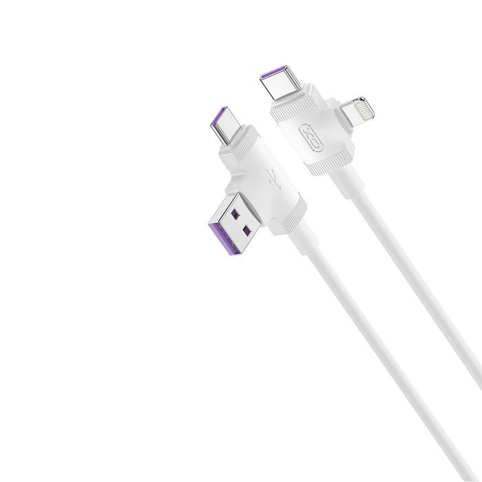 Xo Kabel Nb237 4W1 Usb + Usb-C - Lightning + Usb-C 1,0 M 3A Biały