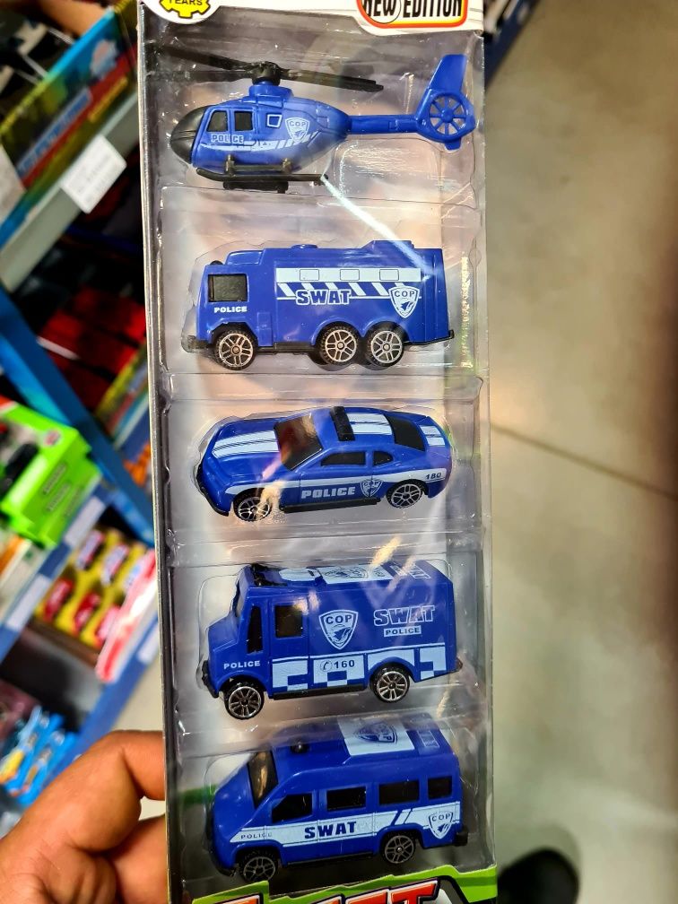 Nowy zestaw autek samochodziki policyjne Policja zabawki