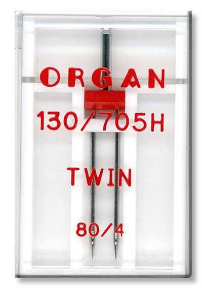 Igła podwójna ORGAN Twin Uniwersal 80/4