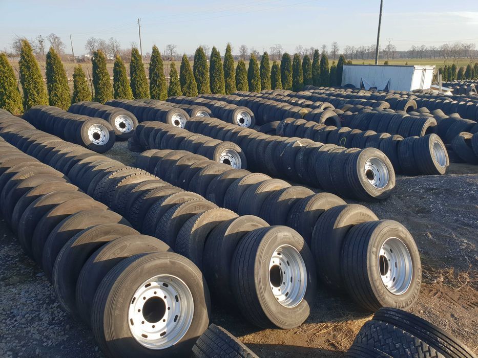 KOMPLETNE KOŁA bezdętkowe do przyczep 385/65R22.5 385/55R22.5 650netto