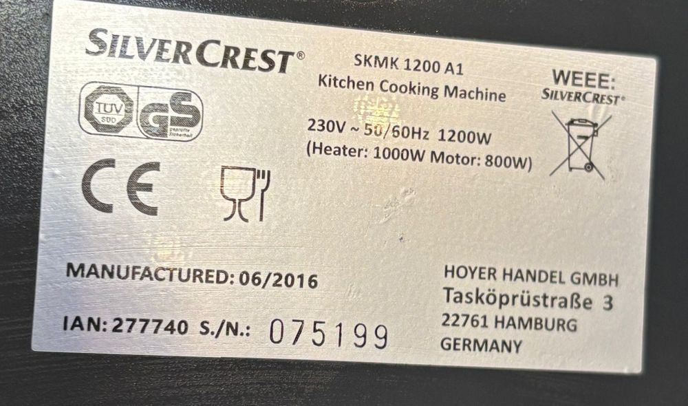 Robot kuchenny z wagą lidlomix silverCrest  1000 W biały