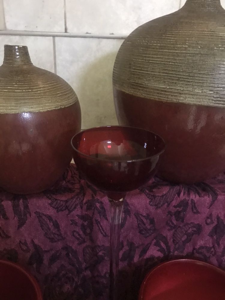Komplet zestaw wazon świeczniki dekoracje miedziano/złote Eurofirany