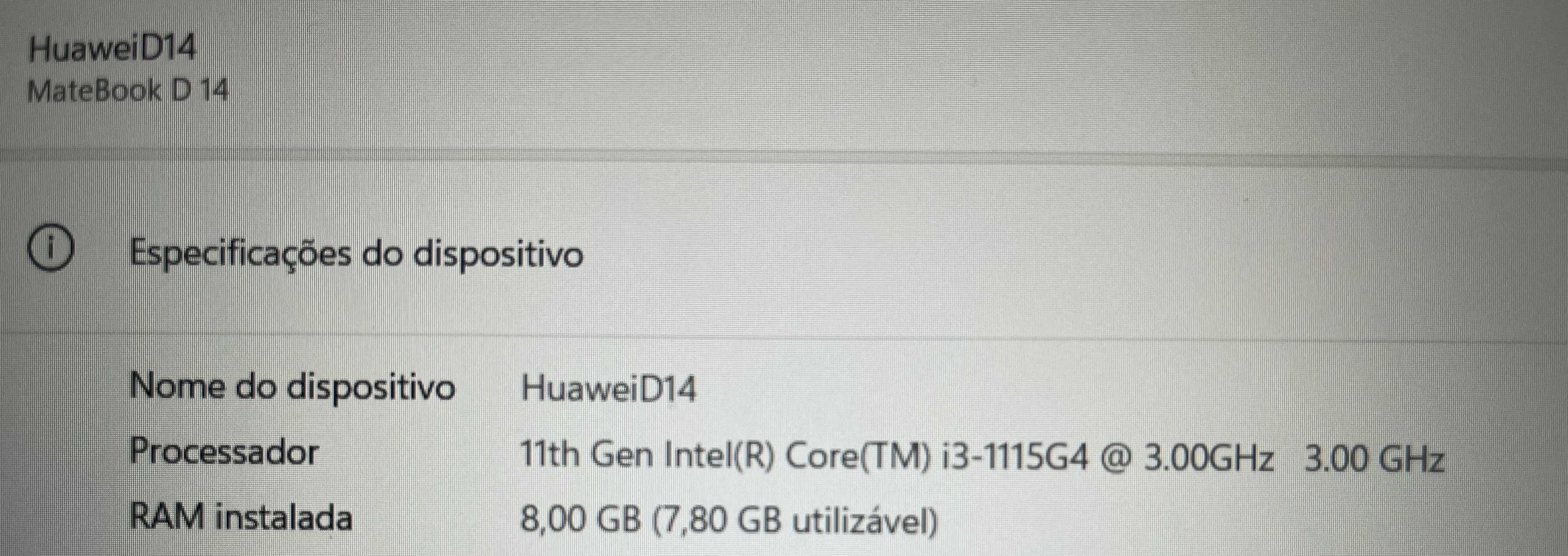 Computador Portátil Huawei MateBook D 14