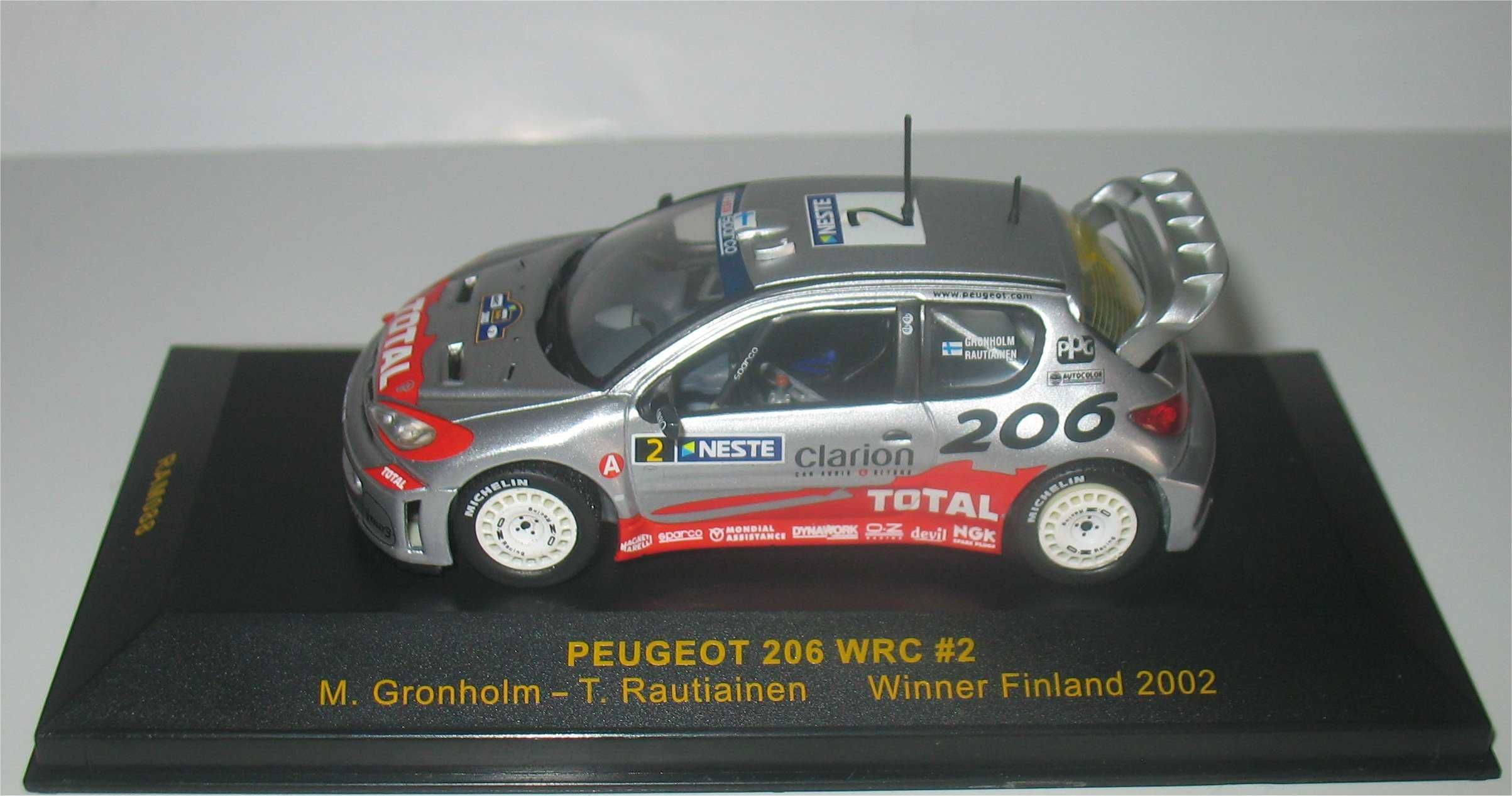 Ixo - Peugeot 206 WRC -Vencedor Rally Finlândia 2002 - Marcus Gronholm