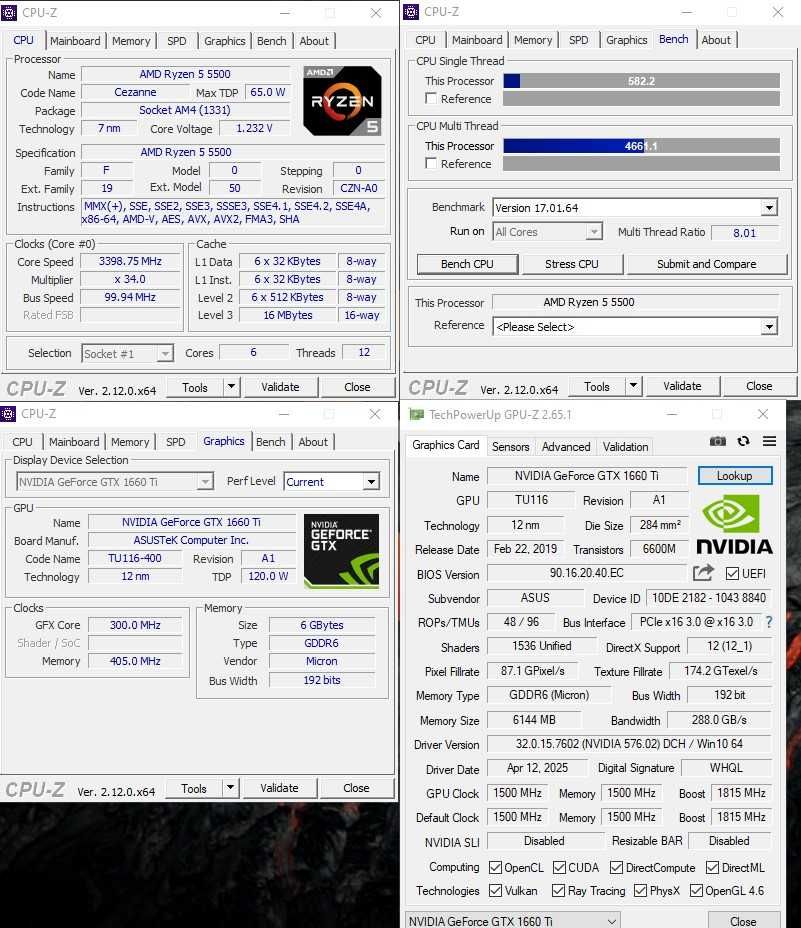 ПК R5 5500; GTX1660Ti; 16Gb DDR4-3200; SSD 1tb