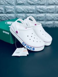 Женские Шлепанцы Crocs Белые Шлепанцы Кроксы Жіночі Крокси