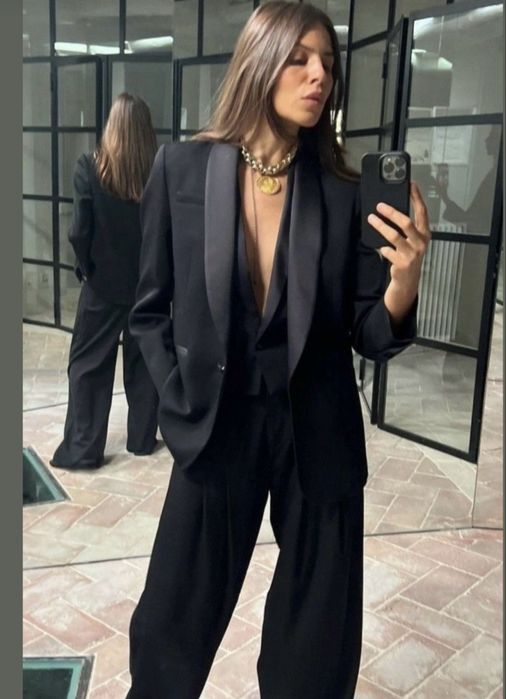 Оверсайз чорний базовий жакет піджак блайзер якісний на підкладці