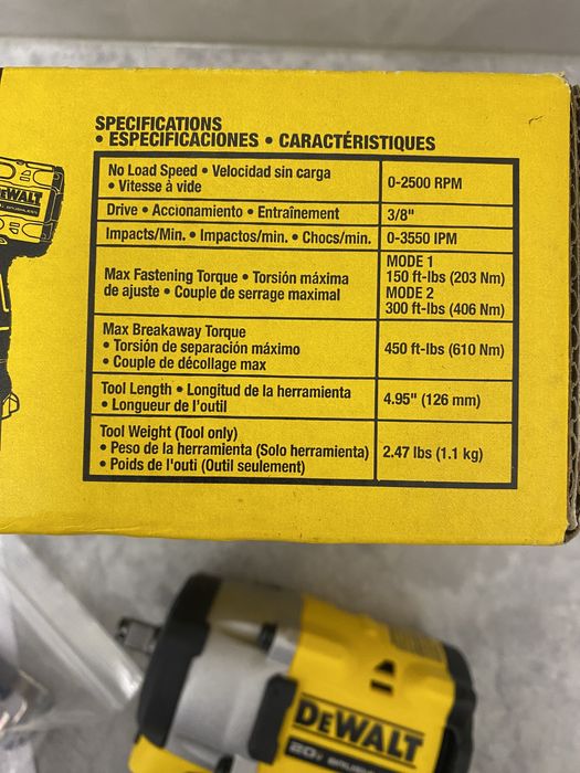 DeWALT DCF921/DCF923 3/8 20Vmax безщітковий гайковерт привезено з США