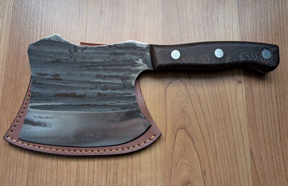 Кухонный туристический кованный нож топорик Allwin