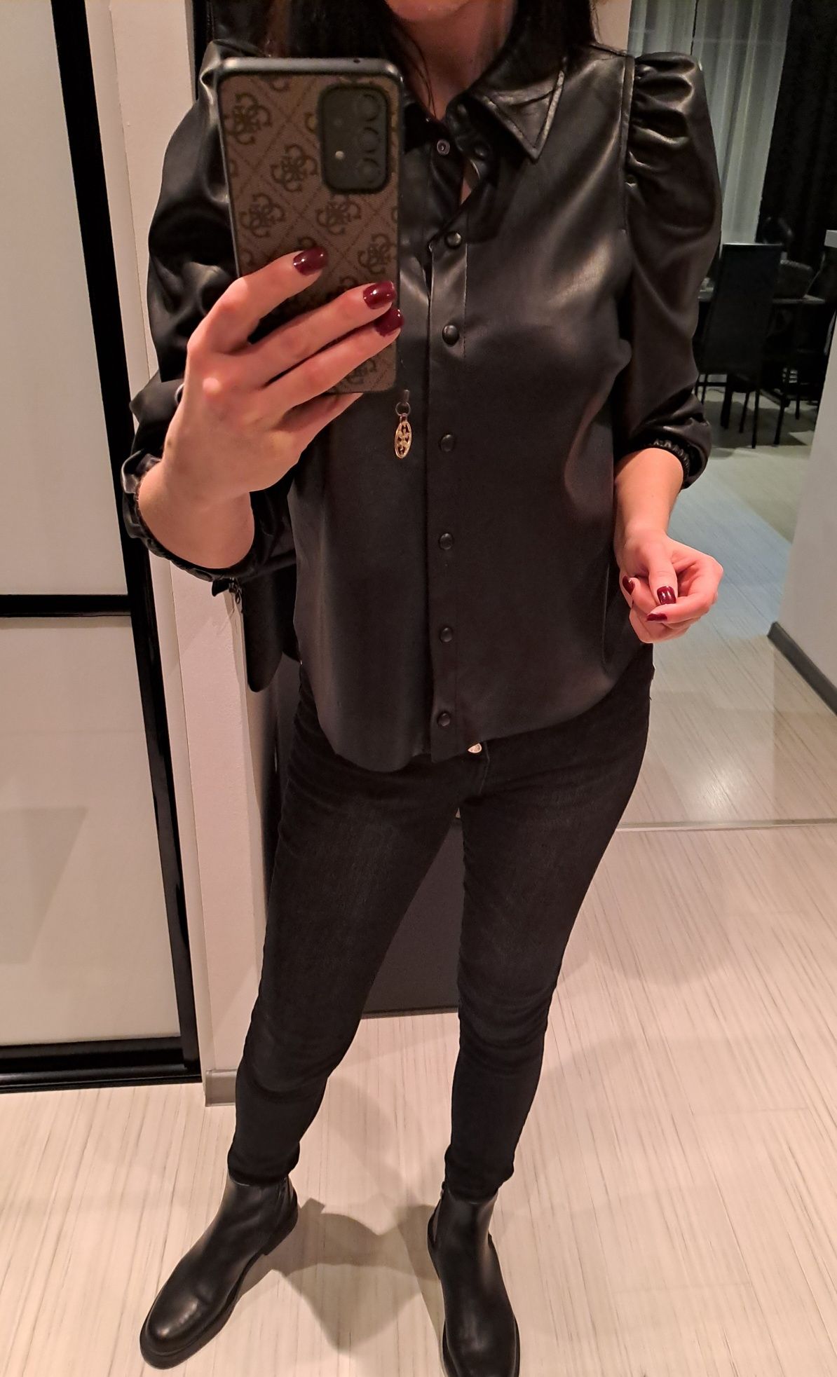 Koszula damska skórzana czarna Vero Moda Xs/S