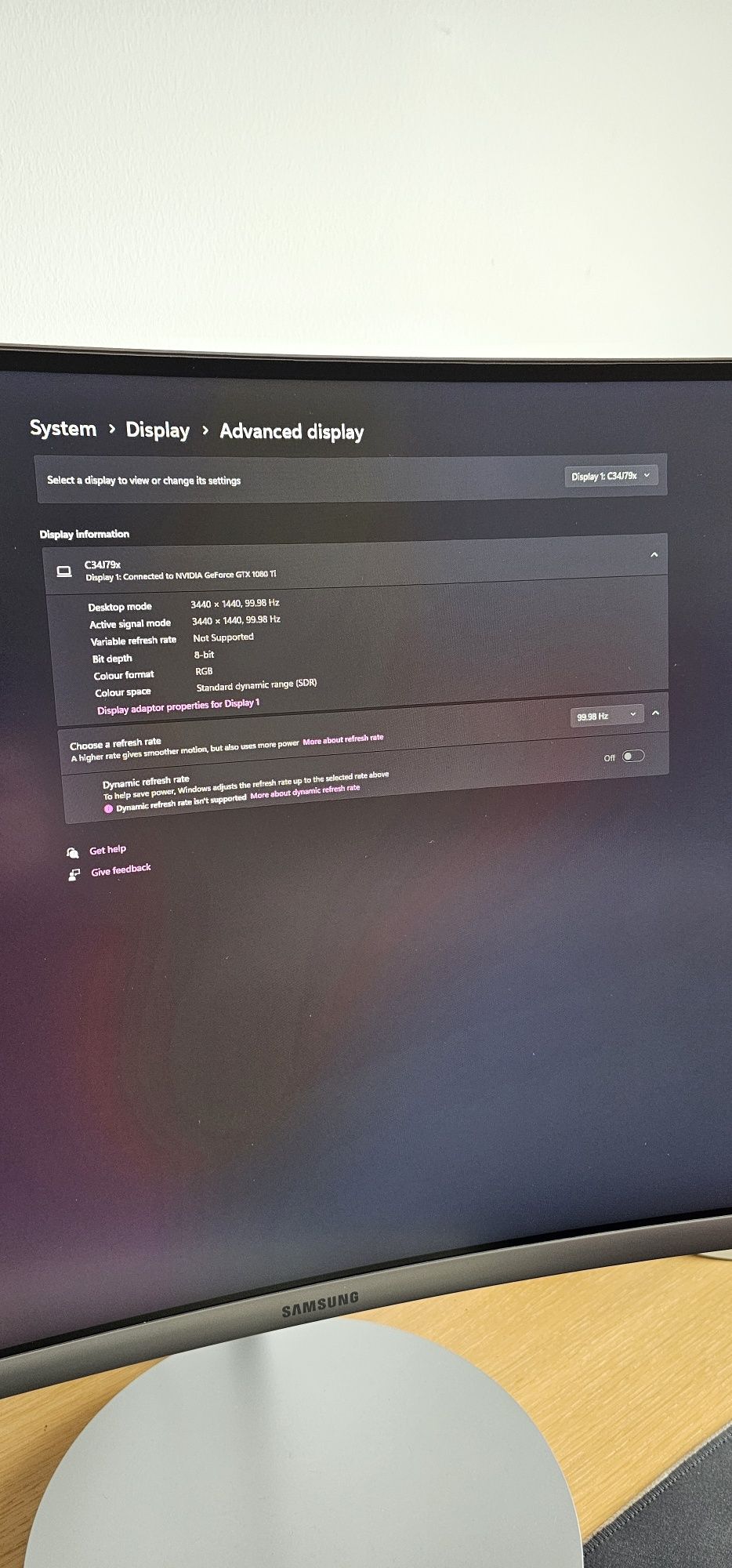 Monitor SAMSUNG C34J791WTP 1440p (34" - 100 Hz)