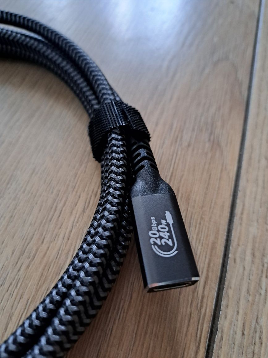 Kabel Cakoble Przedłużacz USB typ C - USB typ C - 2 m Szary, 20Gbps 24