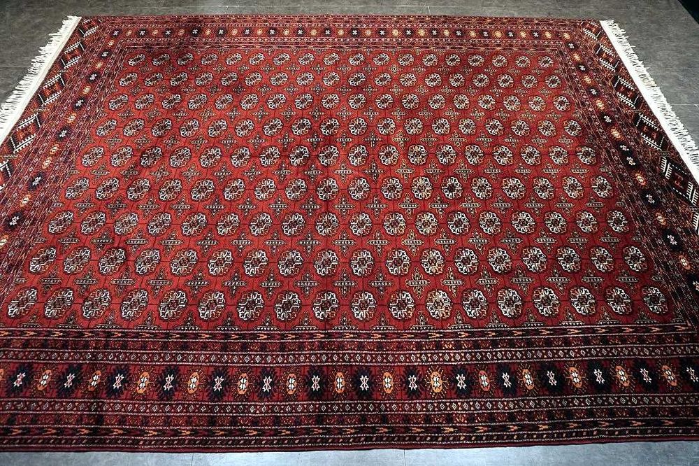 Tapete Afegão BUKHARA Art Deco, manual, Lã s/Algodão, 335cm x 250cm