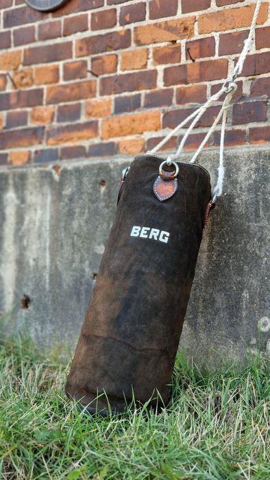 BERG / Vintage Worek Treningowy _ Bokserski _ brązowy zamsz