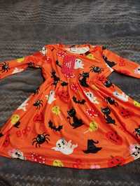 Stój karnawałowy dla dziewczynki sukienka dynia duchy koty 86-92