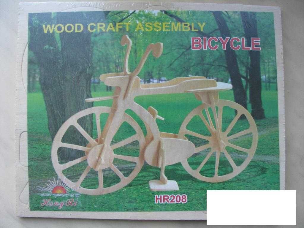 Игрушка Деревянный 3D конструктор Велосипед