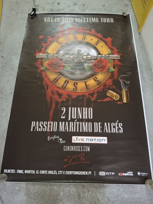 Enorme cartaz original concerto guns n roses oficial