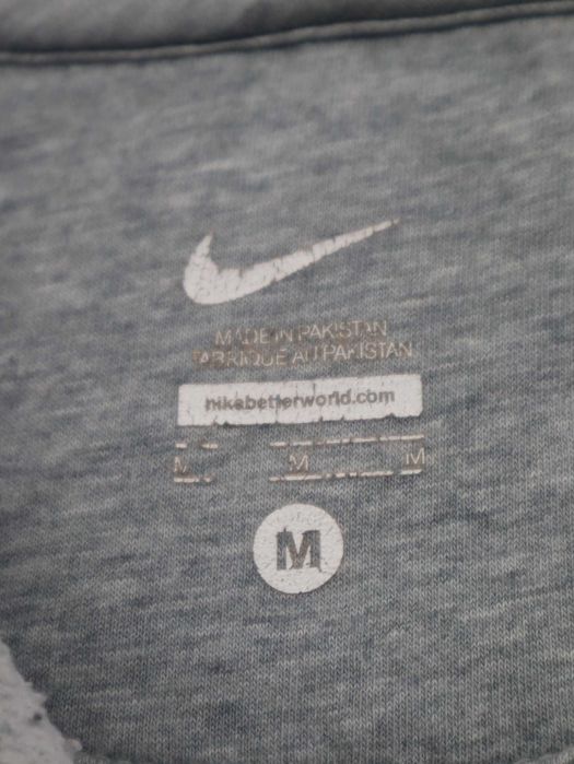 Vintage Retro Nike 72 szara bluza rozpinana z kapturem z czarnym logo