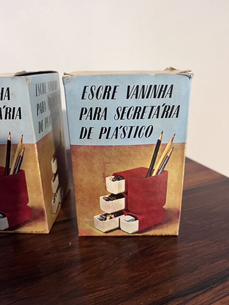 Conjunto 2 Porta lapis vintage caixa original Panton Kartell Era