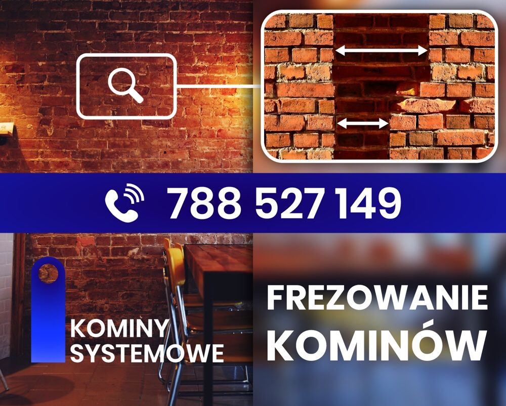 Frezowanie kominów, montaż wkładów kominowych