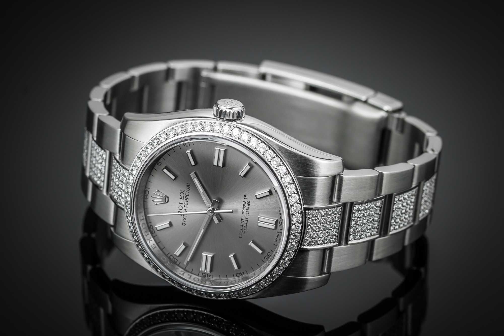 Zegarek Rolex Perpetual 36mm z diamentami