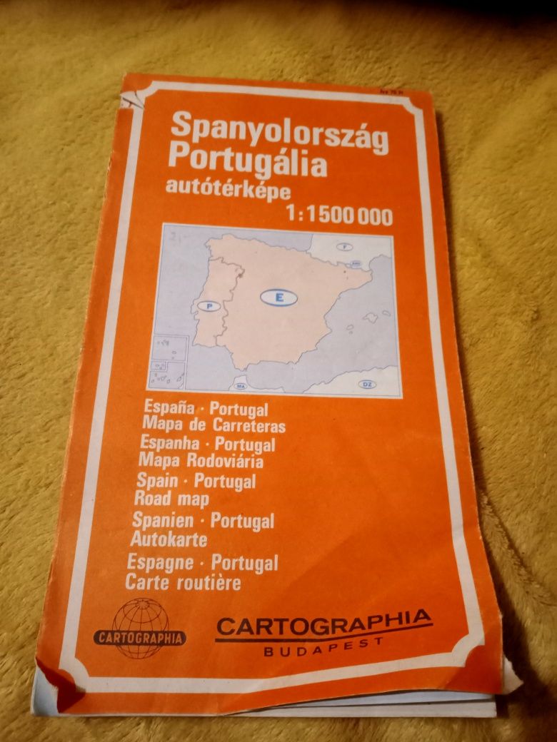 Mapa Hiszpanii i Portugalii 1991