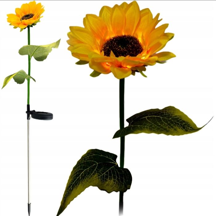 6 szt Lampa solarna wbijana Słonecznik LED 75cm