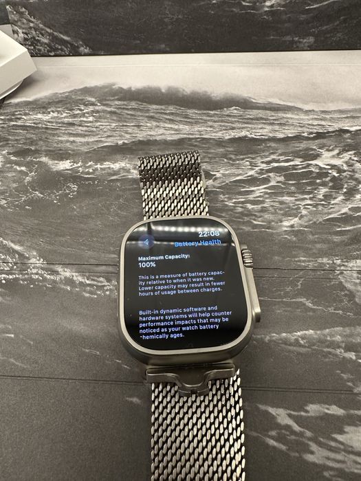 Apple Watch Ultra Wide 2 + Bransoleta Titanium Srebrna L