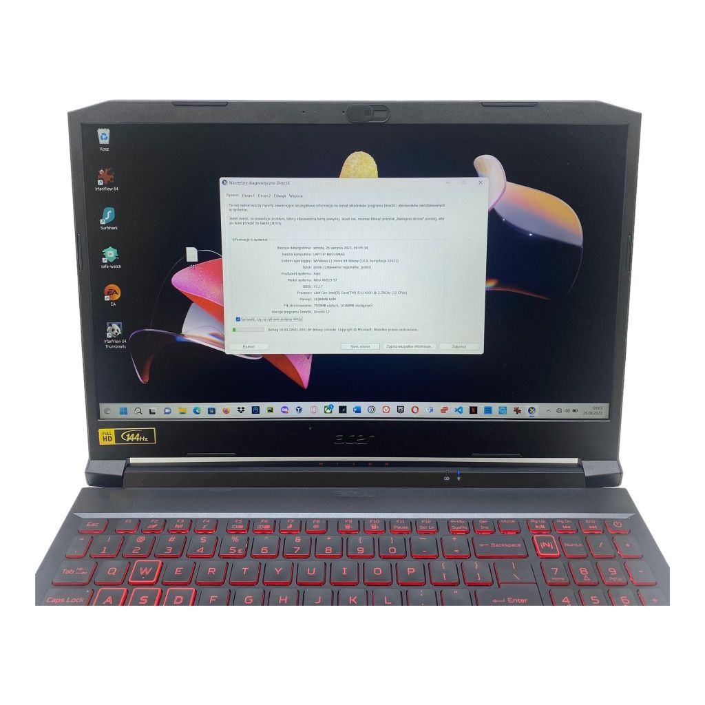Acer Nitro 5 i5-11400H/16GB/512SSD/ RTX 3050Ti /144Hz
