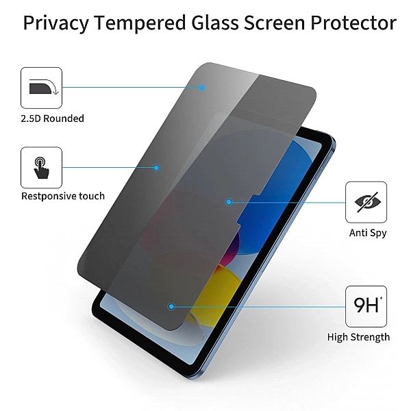 Szkło prywatyzujące Tech-Protect Glass Spy+ na iPad 10.9” 2022 / iPad