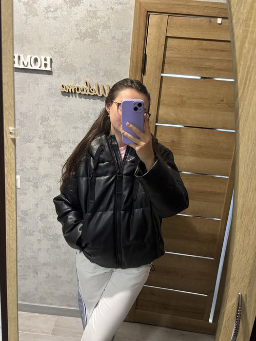 Зимова куртка з екошкіри