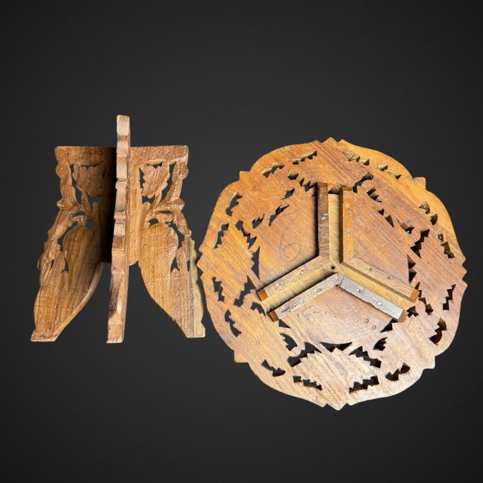 Mały drewniany stoliczek stołek styl orientalny inkrustowany b5/050655