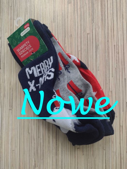 NOWE ~ ELOY, rozmiar 23/26, skarpetki świąteczne 3pak