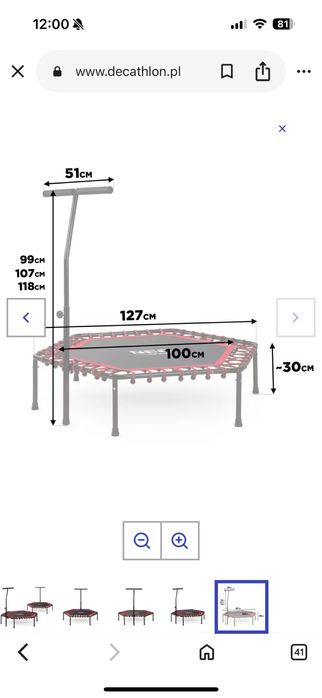 Trampolina fitness z uchwytem