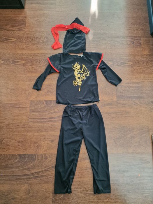 Strój kostium przebranie karnawałowy Haloween Ninja 3-4 lata nowy