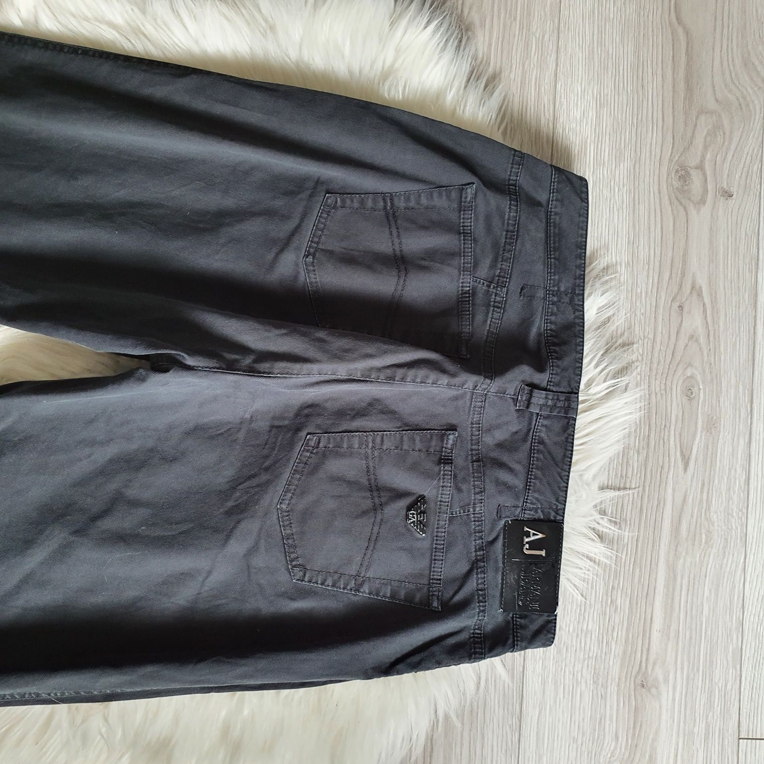 Armani Jeans spodnie w 32 czarne jeansy M L 38 40 proste aj