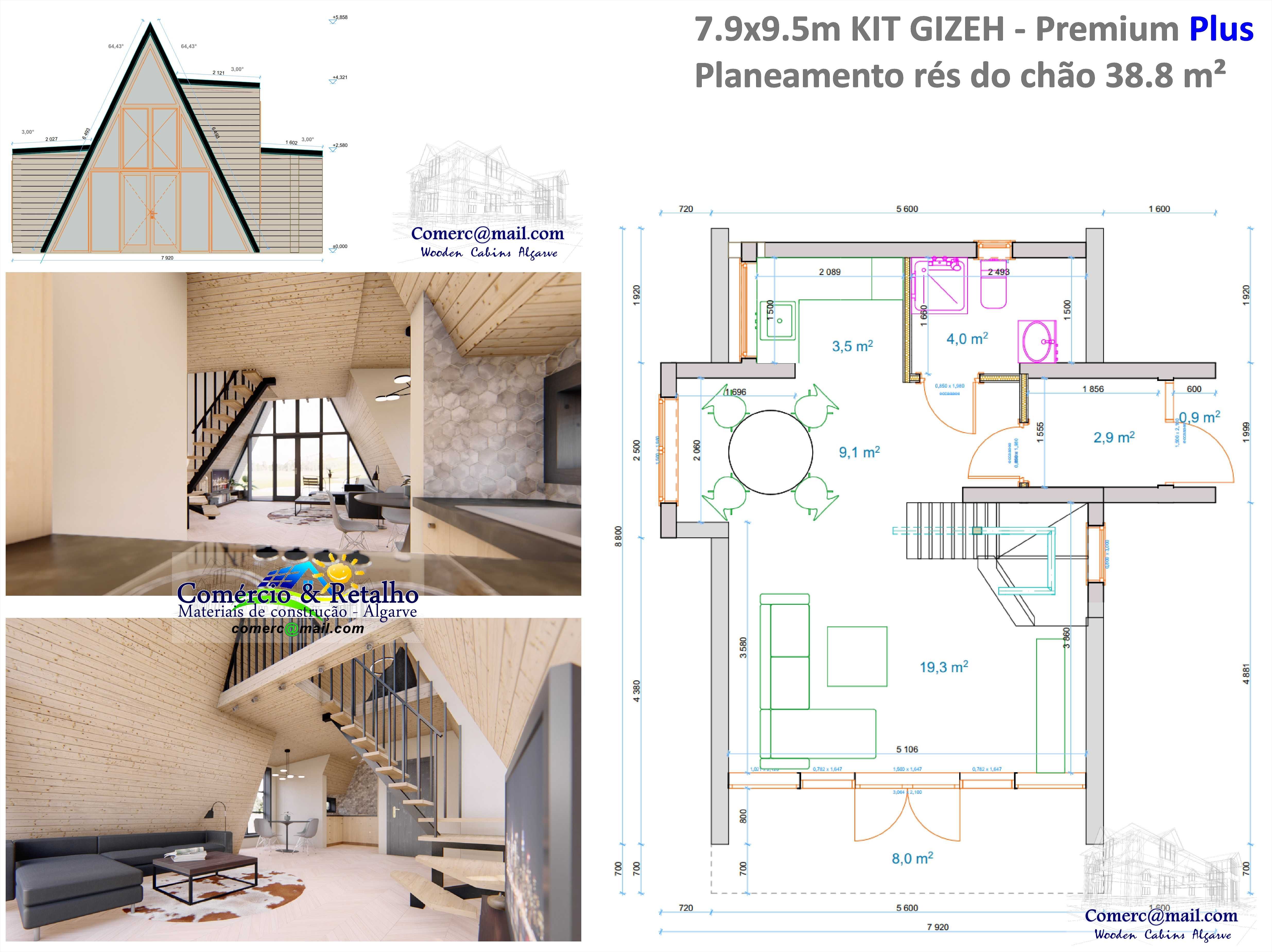 Casa Madeira KIT GIZEH 52.8 m² Pré-fabricada - Preço imbatível