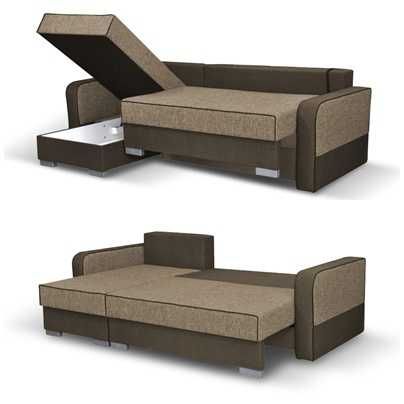Kanapa Sofa Narożnik pojemniki Glamour kryształ funkcja spania