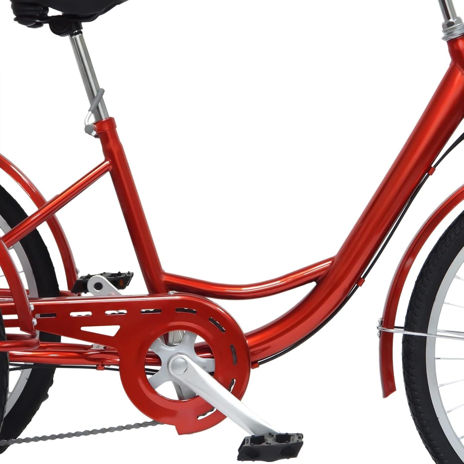 EurHomePlus Rower trójkołowy 24", czerwony, 6-biegowy, dla dorosłych,