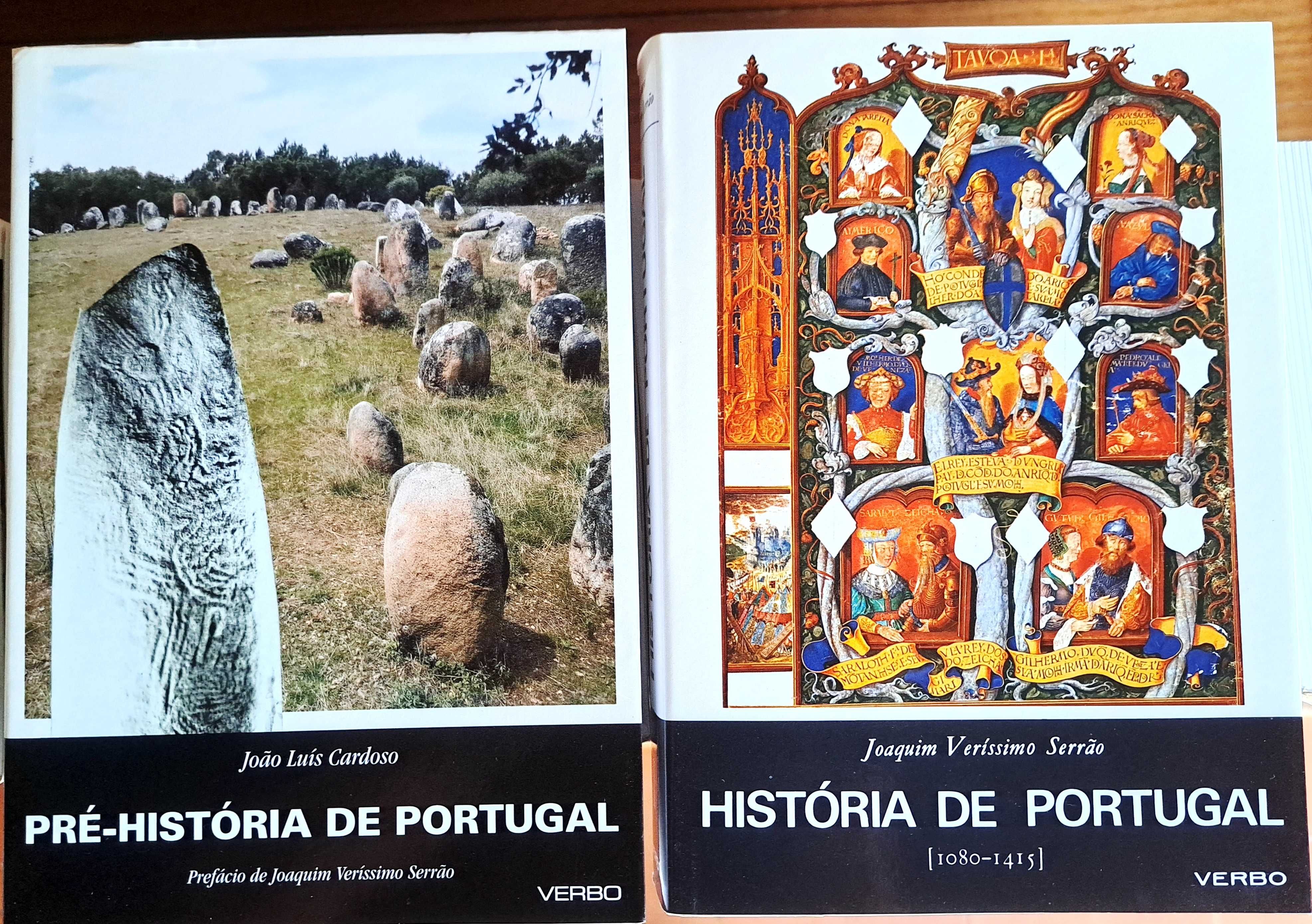 HISTÓRIA DE PORTUGAL de Veríssimo Serrão e pré-história de J.L.Cardoso