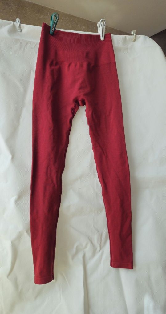 Alphalete legginsy burgundowe bordowe czerwone XS 34 push up talia hit
