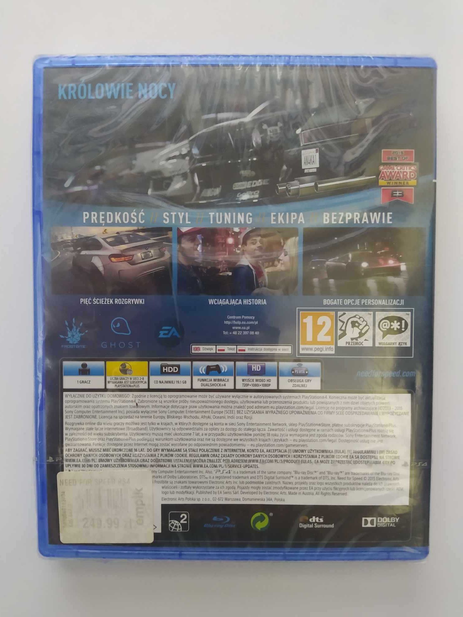 NOWA Need For Speed 2016 PS4