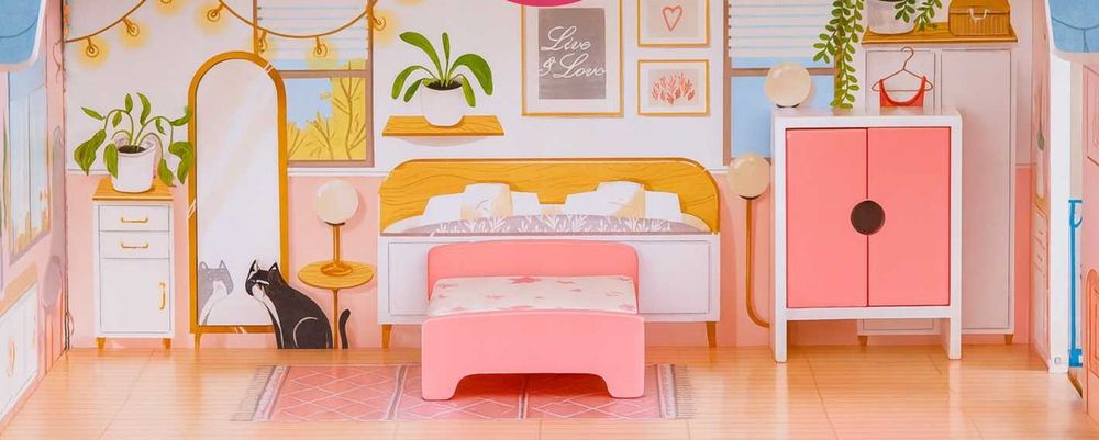 Duży Domek Dla Lalek Drewniany Piętra Led Oświetlenie Meble Akcesoria