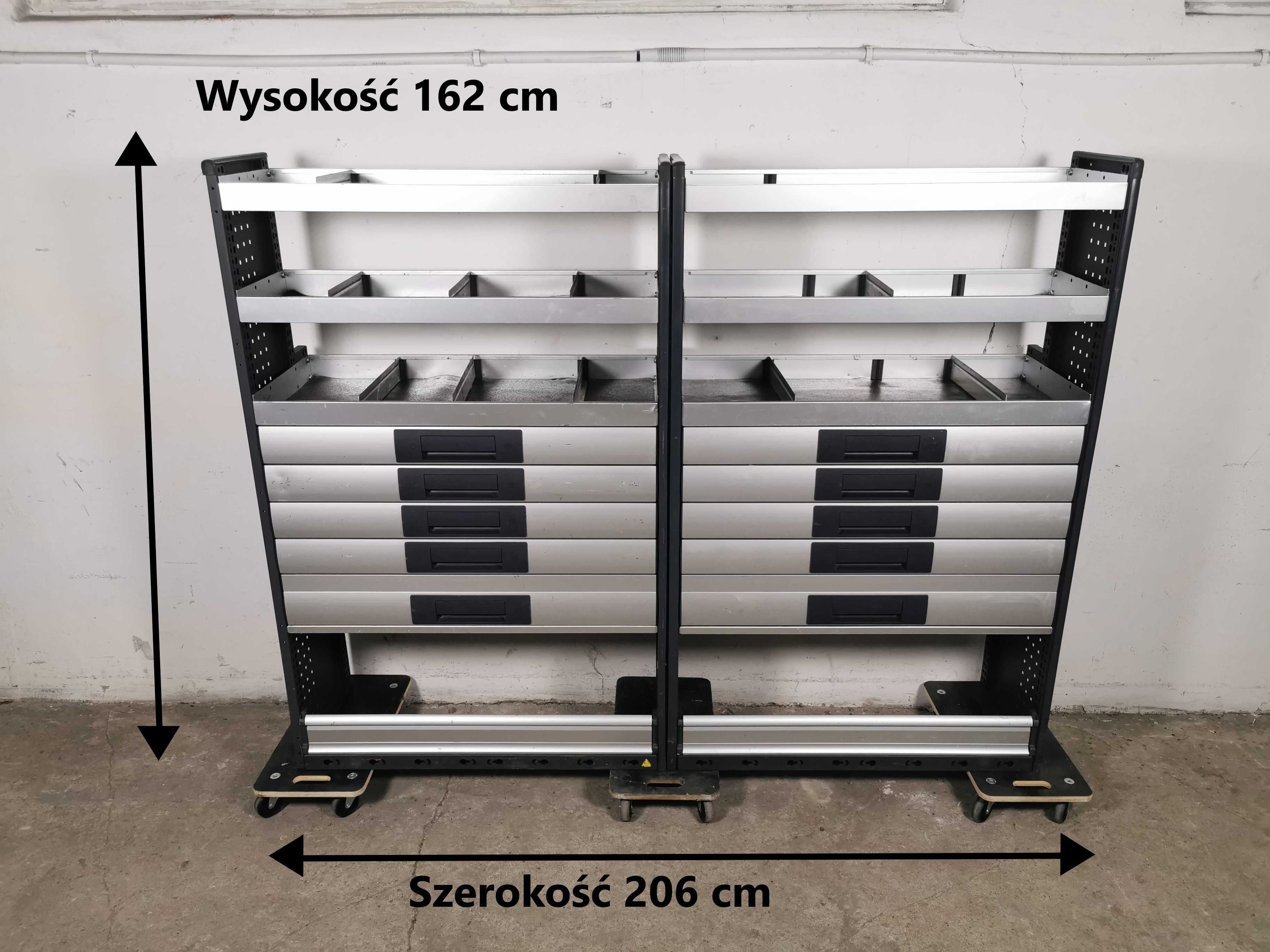 Regały szafki półki do busa zabudowa serwisowa warsztatowa ZESTAW BOTT