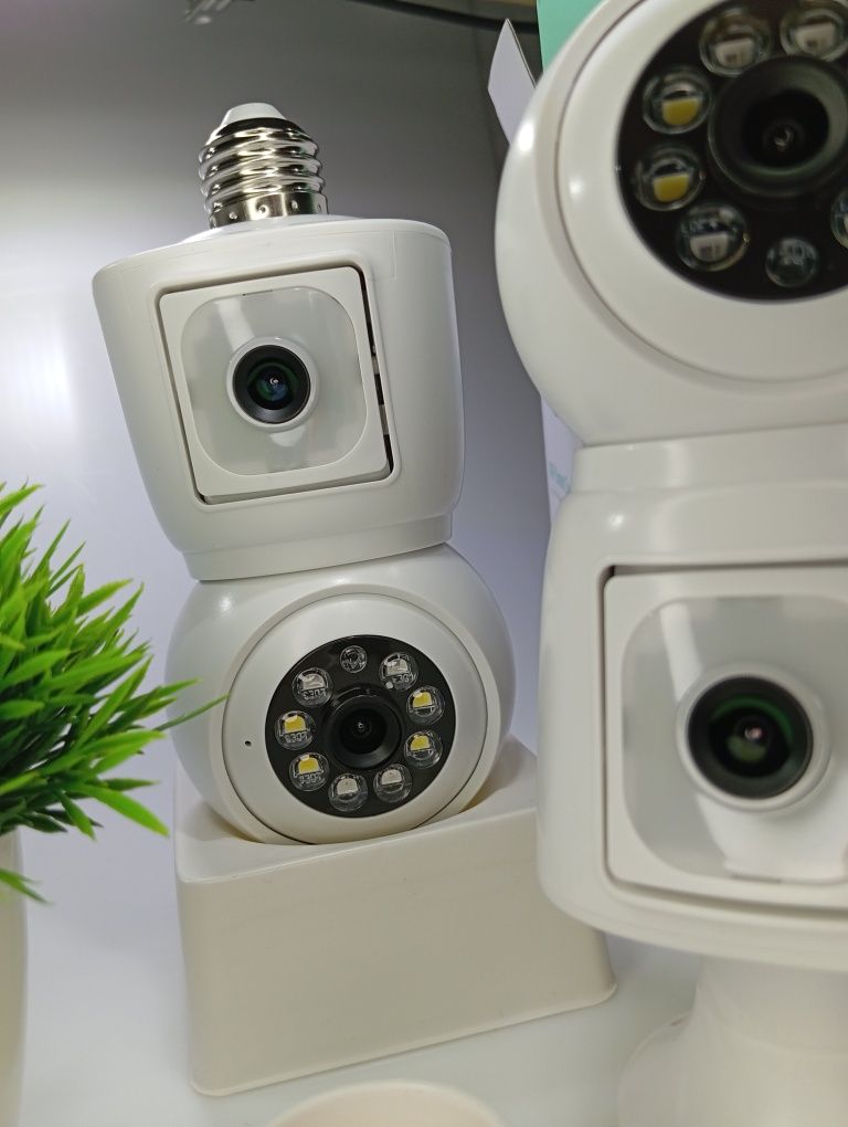 ‼️ПОДВІЙНА Icsee E27 cam 8mp ВАЙФАЙ WI-Fi Камера під ЦОКОЛЬ ЛАМПОЧКА‼️